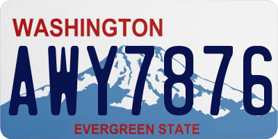 WA license plate AWY7876