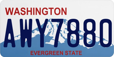 WA license plate AWY7880