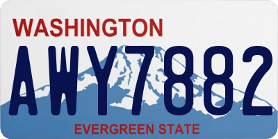 WA license plate AWY7882