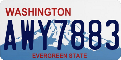 WA license plate AWY7883