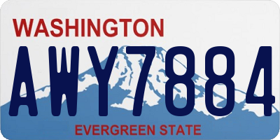 WA license plate AWY7884