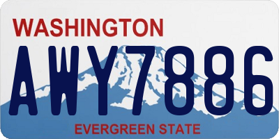 WA license plate AWY7886