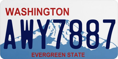 WA license plate AWY7887