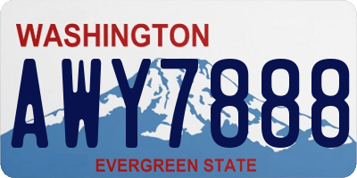 WA license plate AWY7888