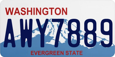 WA license plate AWY7889