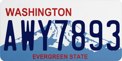 WA license plate AWY7893