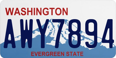 WA license plate AWY7894