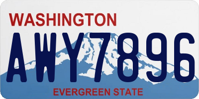 WA license plate AWY7896