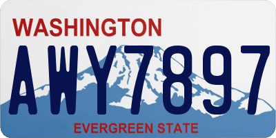 WA license plate AWY7897