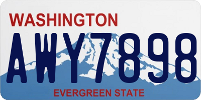 WA license plate AWY7898