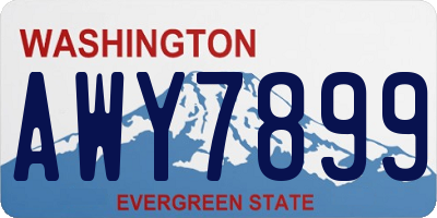 WA license plate AWY7899