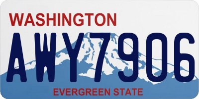 WA license plate AWY7906