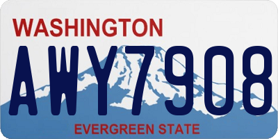 WA license plate AWY7908
