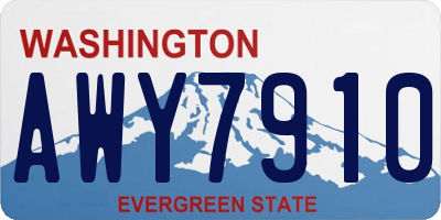 WA license plate AWY7910