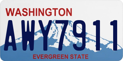 WA license plate AWY7911