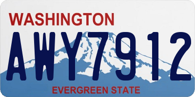 WA license plate AWY7912