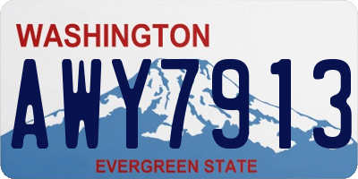 WA license plate AWY7913