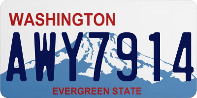 WA license plate AWY7914