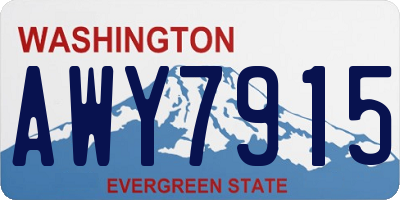 WA license plate AWY7915
