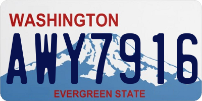 WA license plate AWY7916