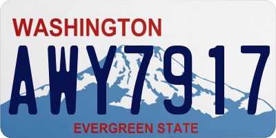 WA license plate AWY7917