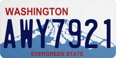WA license plate AWY7921