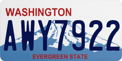 WA license plate AWY7922