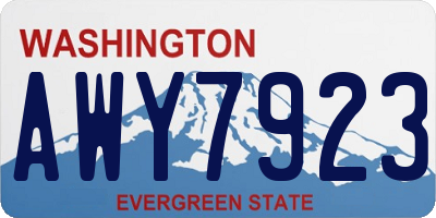WA license plate AWY7923