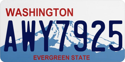 WA license plate AWY7925