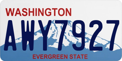 WA license plate AWY7927