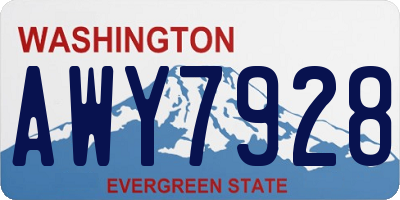 WA license plate AWY7928