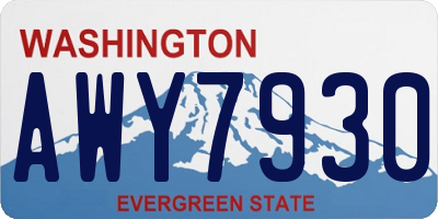 WA license plate AWY7930