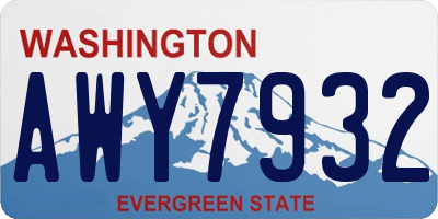 WA license plate AWY7932