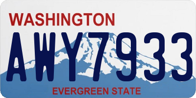WA license plate AWY7933