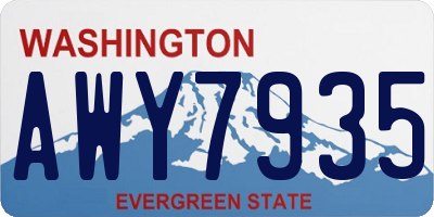WA license plate AWY7935