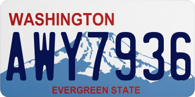 WA license plate AWY7936
