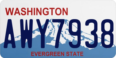 WA license plate AWY7938