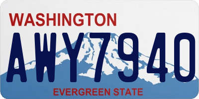 WA license plate AWY7940
