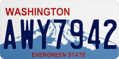 WA license plate AWY7942