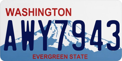 WA license plate AWY7943