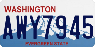 WA license plate AWY7945