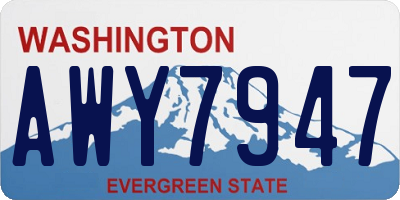 WA license plate AWY7947