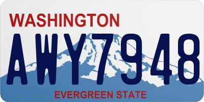 WA license plate AWY7948