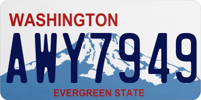 WA license plate AWY7949