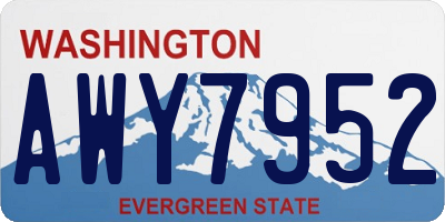 WA license plate AWY7952