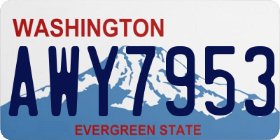 WA license plate AWY7953