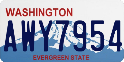 WA license plate AWY7954