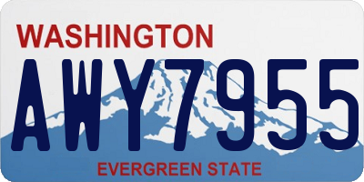 WA license plate AWY7955