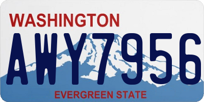 WA license plate AWY7956