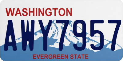 WA license plate AWY7957
